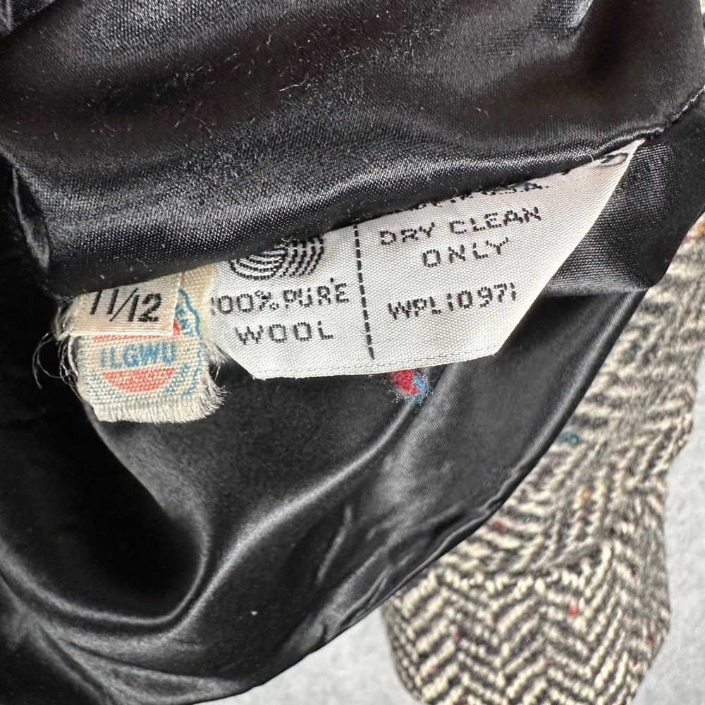 VTG Braefair Wool Herringbone Tweed Blazer Jacket Womens 12 Oversized Two Button - Picture 8 of 10